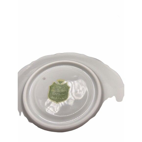 Swedish Porcelain Violets  1970's, 8 Luncheon Plates Square shape gold trimmed - Picture 4 of 5